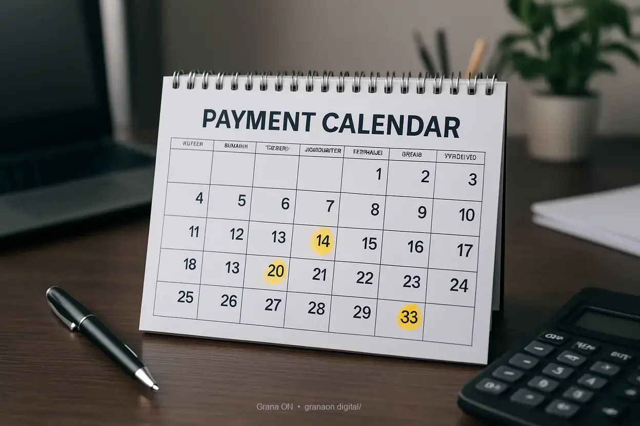 Calendário de pagamentos restituição.